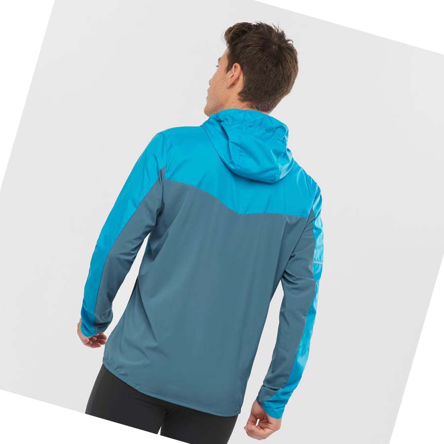 Chaquetas Salomon AGILE WIND WINDBREAKERS Hombre Azules | MX 3266GSO